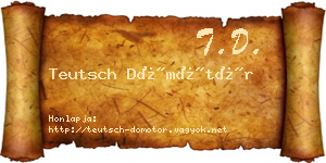 Teutsch Dömötör névjegykártya
